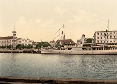 Courthouse and hotels on the Baltic Sea in Swinemuende