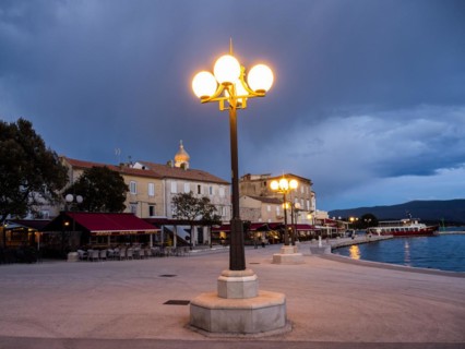 Krk town harbour promenade