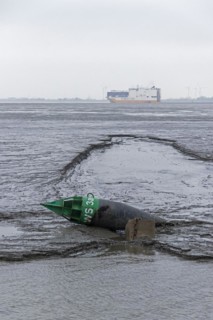 Buoy lies in the silt