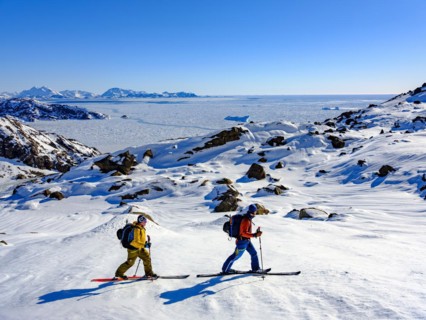 Ski mountaineer on ski tour