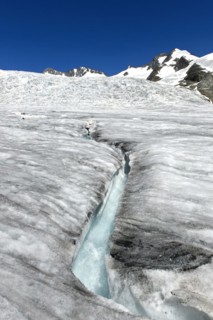 Ice field with crevasse on Konkordiaplatz