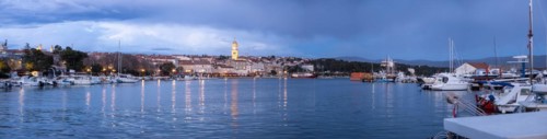 View over the marina to the town of Krk