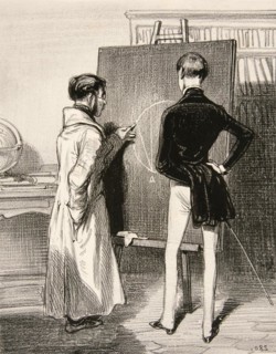 Lesson in geometry on the blackboard