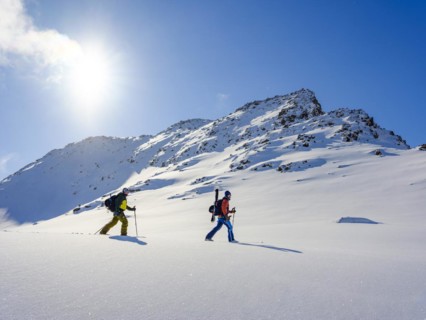 Ski mountaineer on ski tour