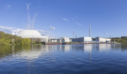 Neckarwestheim nuclear power plant on the Neckar