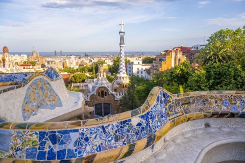 Benches with mosaic