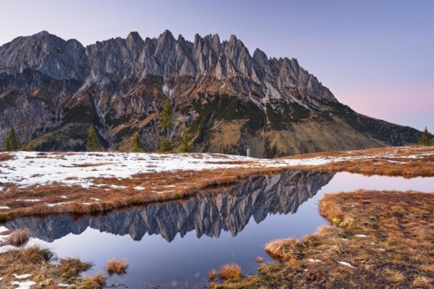 Reflection of the Mandlwaende in autumn