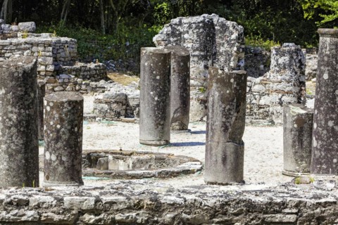 Butrint ruins near the city of Saranda in the south of the country