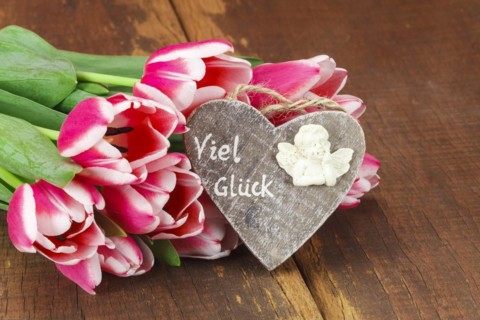 Wooden Tulip Bouquet with Heart
