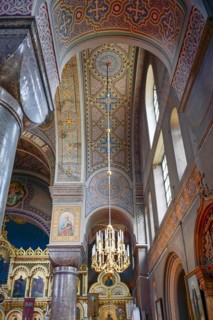 Interior and ceiling of famous and historic Uspenski Cathedral in Helsinki
