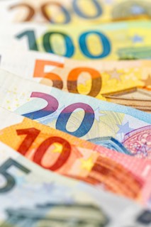 Euro banknotes save money finances background pay pay banknotes in Stuttgart