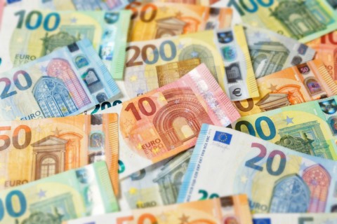 Euro banknotes save money finances background pay pay banknotes in Stuttgart