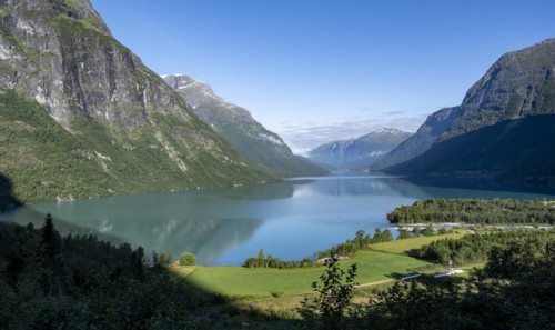 Mountain landscape and lake