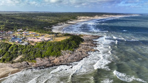 Aerial of the beaches in the Santa Teresa National Park