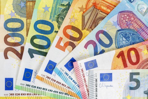 Euro banknotes save money finances background pay pay banknotes in Stuttgart