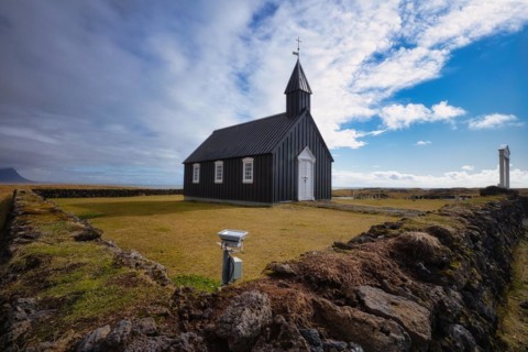 Black wooden church