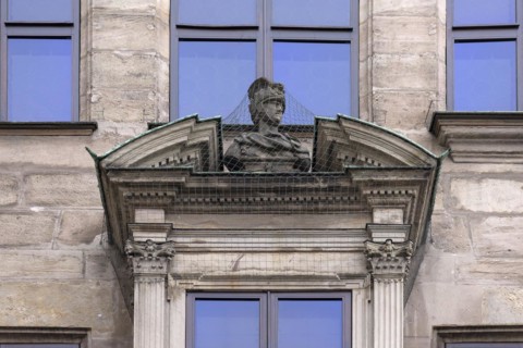 Detail of the historic choir with dovecot on the Fembohaus