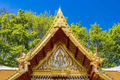 Gable of the Siamese Temple Sala-Thai II in the spa garden Bad Homburg vor der Hoehe