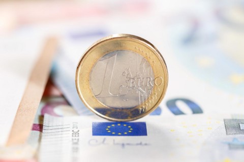 One euro Coin Save Money Finance Pay with Text Free Space in Stuttgart