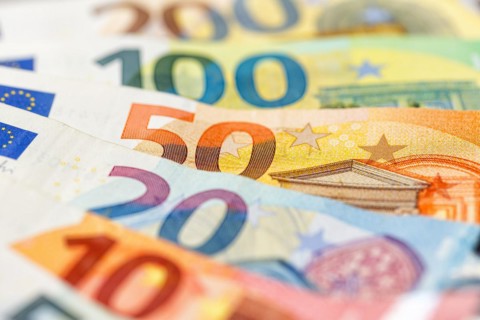 Euro banknotes save money finances background pay pay banknotes in Stuttgart