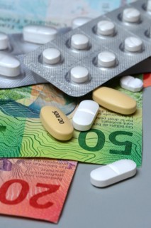 Swiss banknotes and medicines