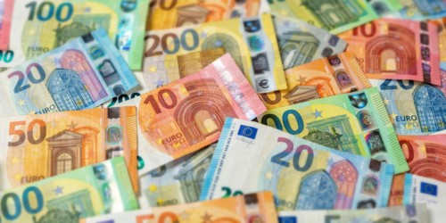 Euro banknotes save money finance background banner pay pay banknotes in Stuttgart
