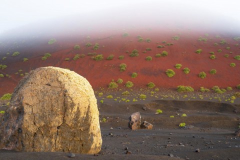 Lava bomb in front of Caldera Colorada