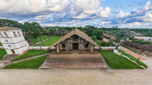 Aerial of the San Miguel mission