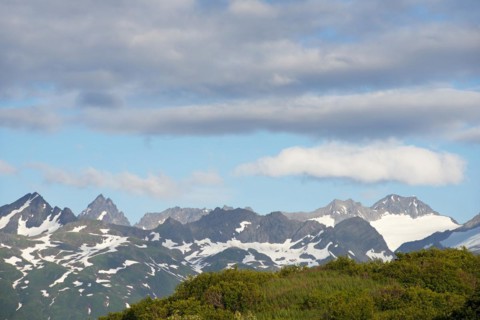 Central mountain range with Mount Steller