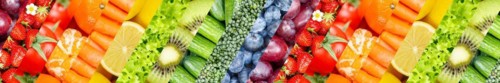 Fruit and vegetables background fresh fruit berries fruit as banner collage in Stuttgart