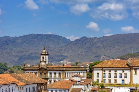 View from the top of the historic center of Ouro Preto with its houses
