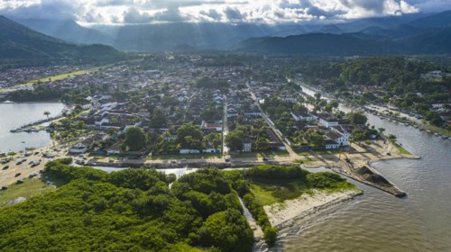 Aerial of the Unesco world heritage site Paraty