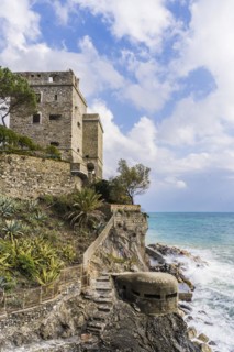 Dawn Tower overlooking the sea in Monterosso al mare
