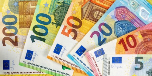 Euro banknotes save money finance background banner pay pay banknotes in Stuttgart