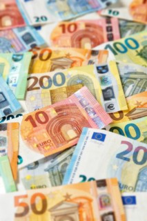 Euro banknotes save money finances background pay pay banknotes in Stuttgart
