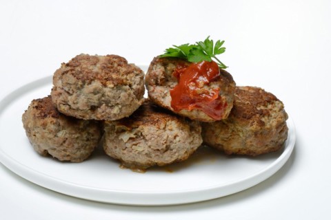 Homemade meatballs on plate