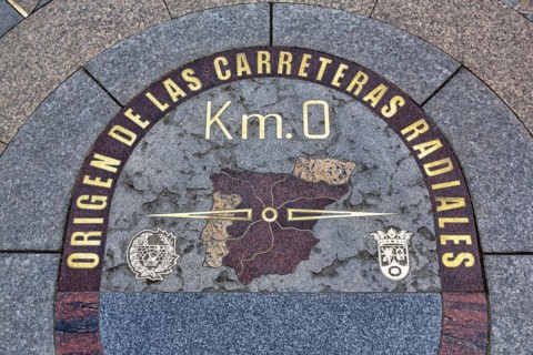 Plaque in pavement with map and zero kilometre