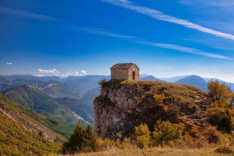 The Chapel of Saint-Michel de Cousson in the mountains near Digne les Bains