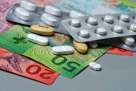 Swiss banknotes and medicines