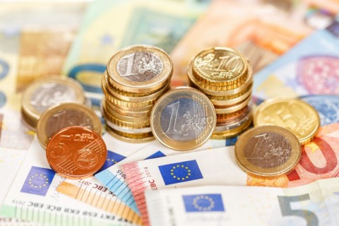 Euro coins and banknotes save money finance pay pay banknotes in Stuttgart