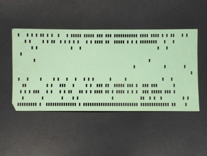 Green punched card for programming