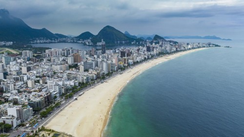 Aerial of Leblon beach