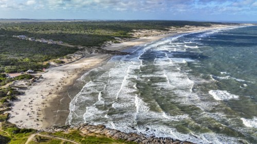 Aerial of the beaches in the Santa Teresa National Park