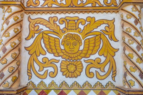 Colourful painting of the mission of Concepcion