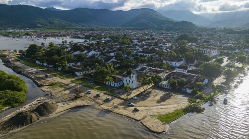 Aerial of the Unesco world heritage site Paraty