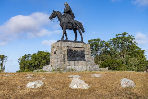 Horse rider statue