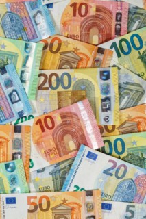 Euro banknotes save money finances background pay pay banknotes in Stuttgart