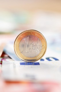 One euro Coin Save Money Finance Pay with Text Free Space in Stuttgart