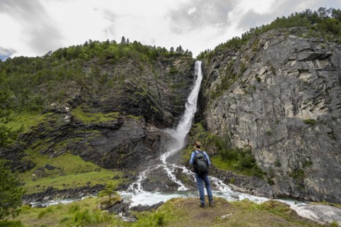 Tourist by the Driva River