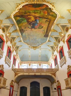 Church of Sao Pedro dos Clerigos created in the 18th century with its neoclassical style interior painted in gold in the Pelourinho district of Salvador